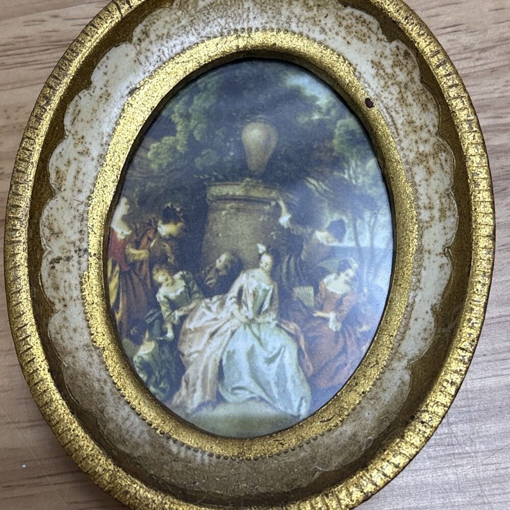 Vintage Made In Italy Formerz Golden Plastic Framed Art Made In Italy Numbered - Picture 2 of 6